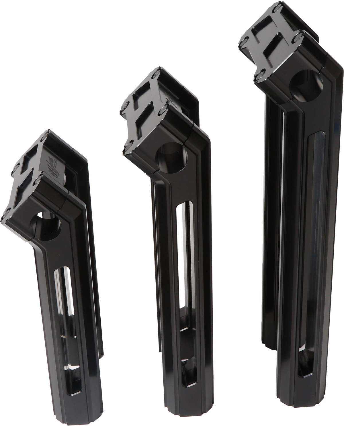 H/d Billet Risers 12" Black Kickback - Purpose Built Motorcycles