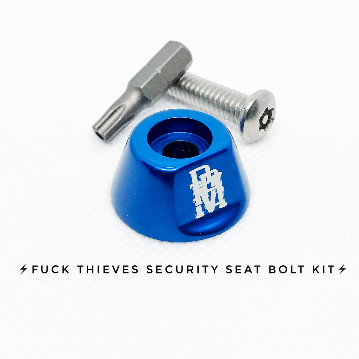 F@CK THIEVES SECURITY SEAT BOLT - FXR MODELS ONLY - Purpose Built Motorcycles
