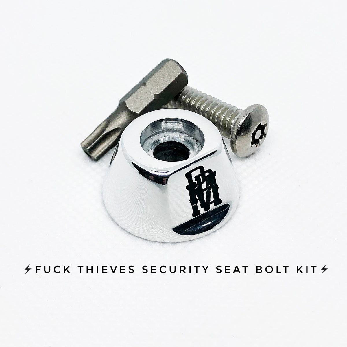 F@CK THIEVES SECURITY SEAT BOLT - FXR MODELS ONLY - Purpose Built Motorcycles