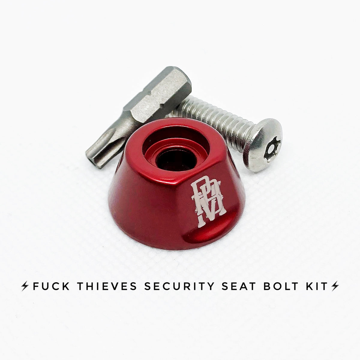 F@CK THIEVES SECURITY SEAT BOLT - FXR MODELS ONLY - Purpose Built Motorcycles