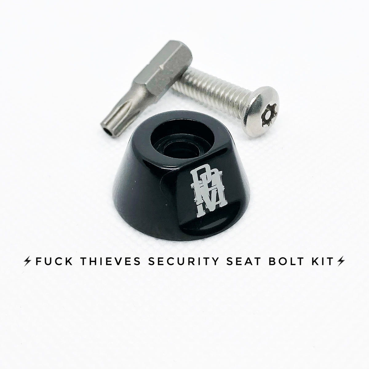 F@CK THIEVES SECURITY SEAT BOLT - FXR MODELS ONLY - Purpose Built Motorcycles
