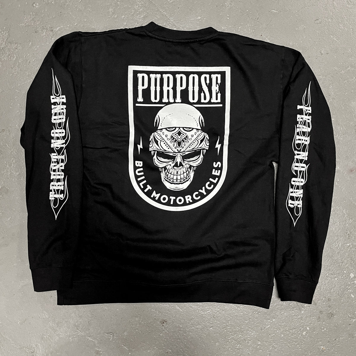 PBM BILLY BONES "THE SHIELD" CREW NECK SWEAT SHIRT - Purpose Built Motorcycles