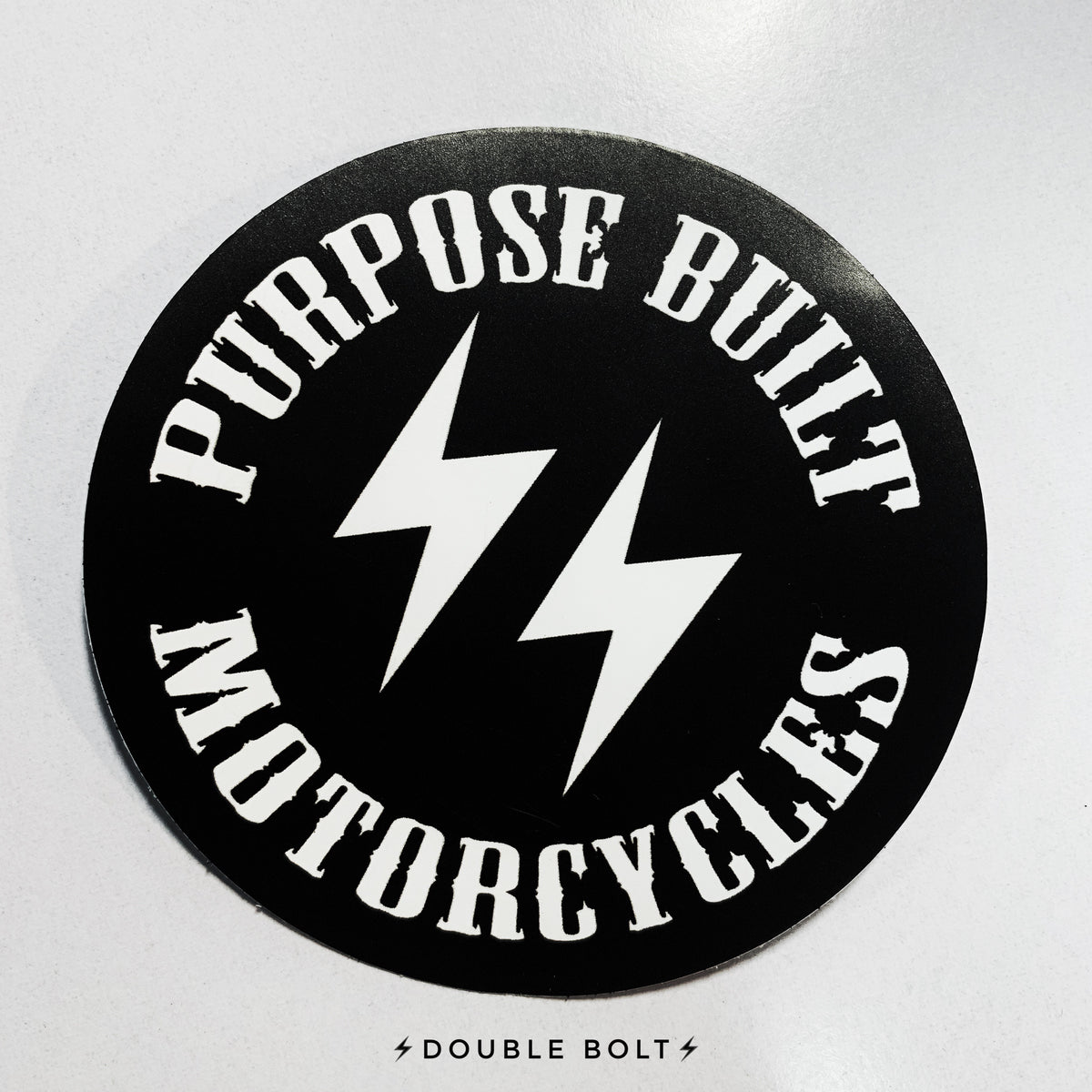 3" Round Black/White Vinyl Stickers - Purpose Built Motorcycles