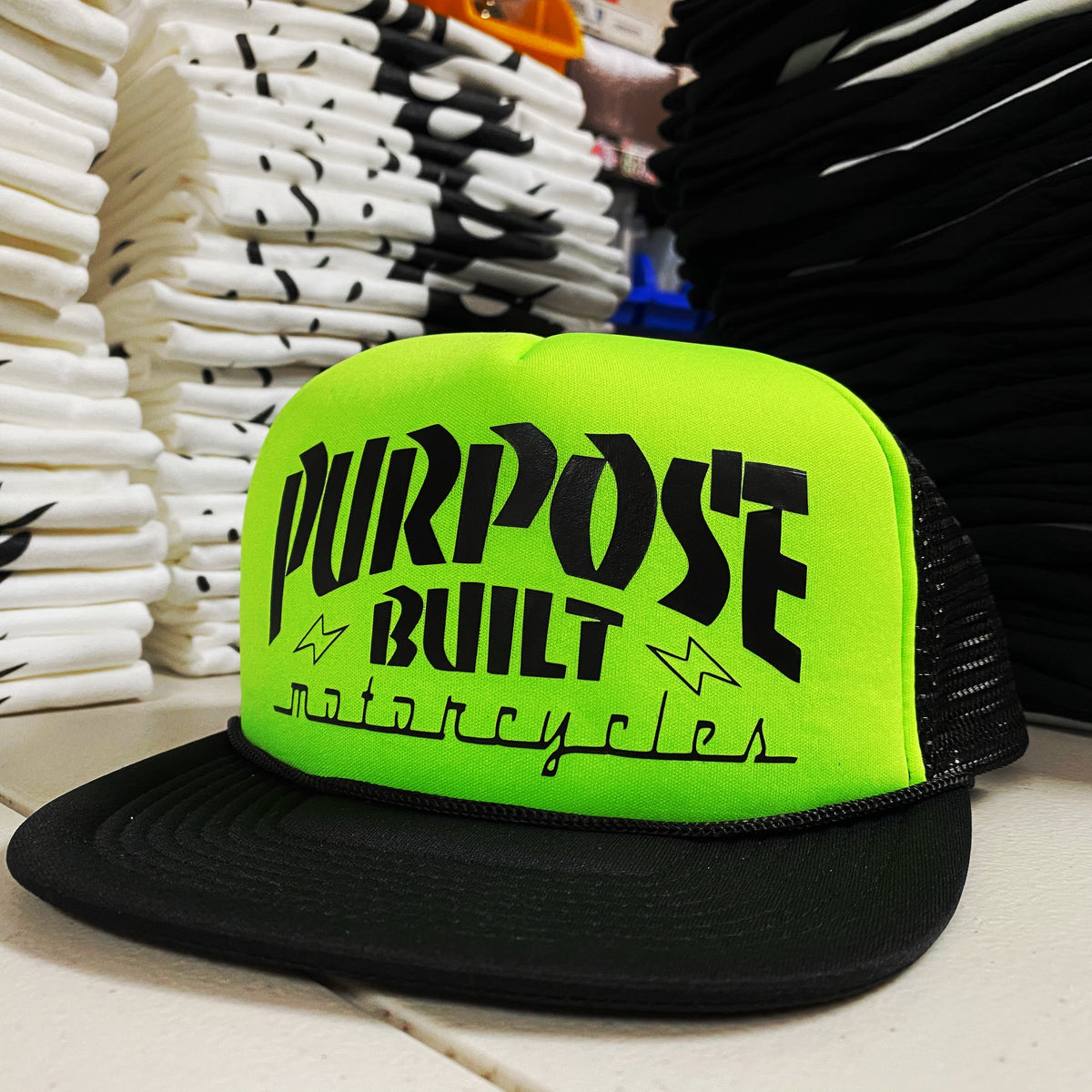 FOAM SKATE TRUCKER HAT IN HI-VIS OPTIONS - Purpose Built Motorcycles