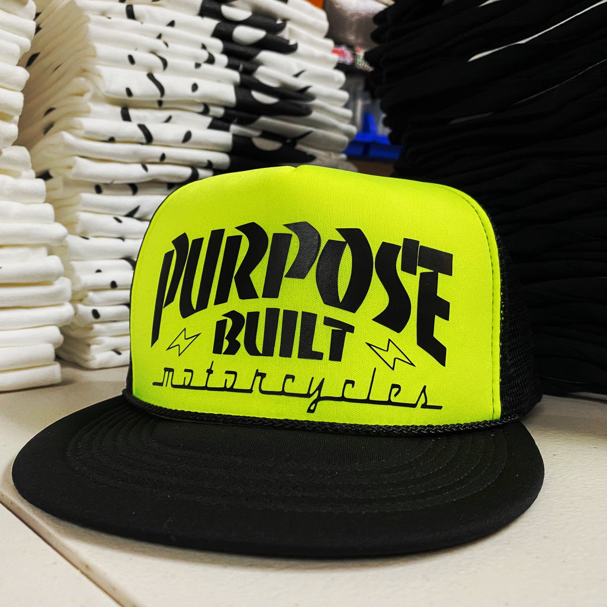 FOAM SKATE TRUCKER HAT IN HI-VIS OPTIONS - Purpose Built Motorcycles