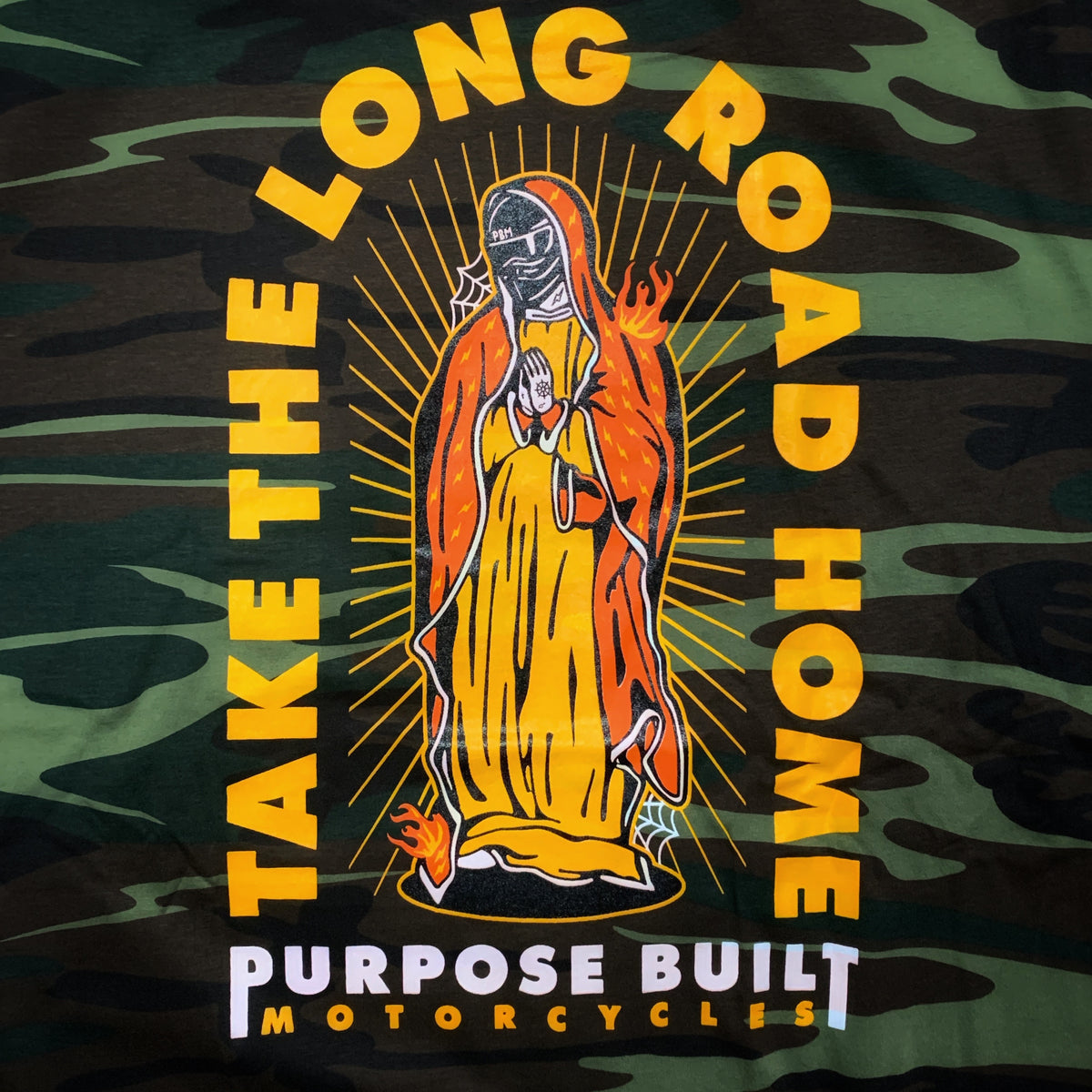 THE LONG ROAD HOME CAMO T-SHIRT - Purpose Built Motorcycles