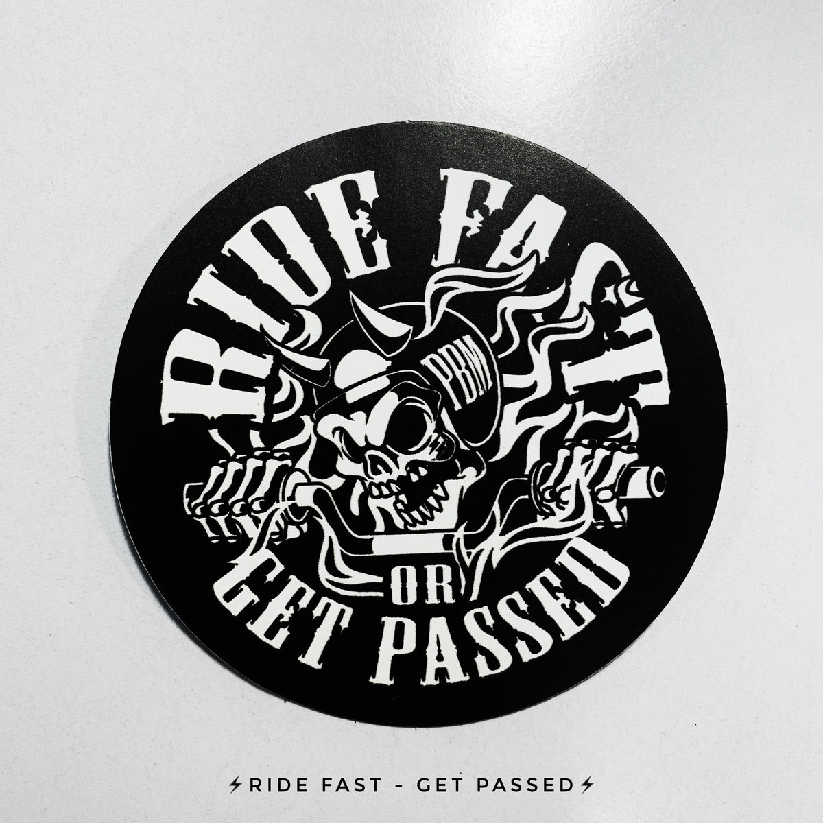 3" Round Black/White Vinyl Stickers - Purpose Built Motorcycles