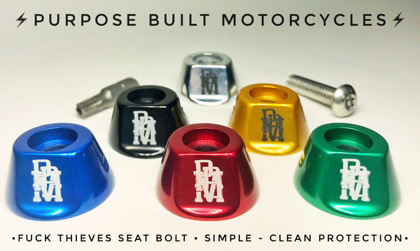 F@CK THIEVES SECURITY SEAT BOLT - FXR MODELS ONLY - Purpose Built Motorcycles