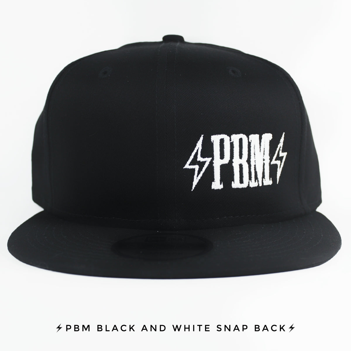 EMBROIDERED ⚡️PBM⚡️ LOGO BLACK SNAPBACK HAT - Purpose Built Motorcycles