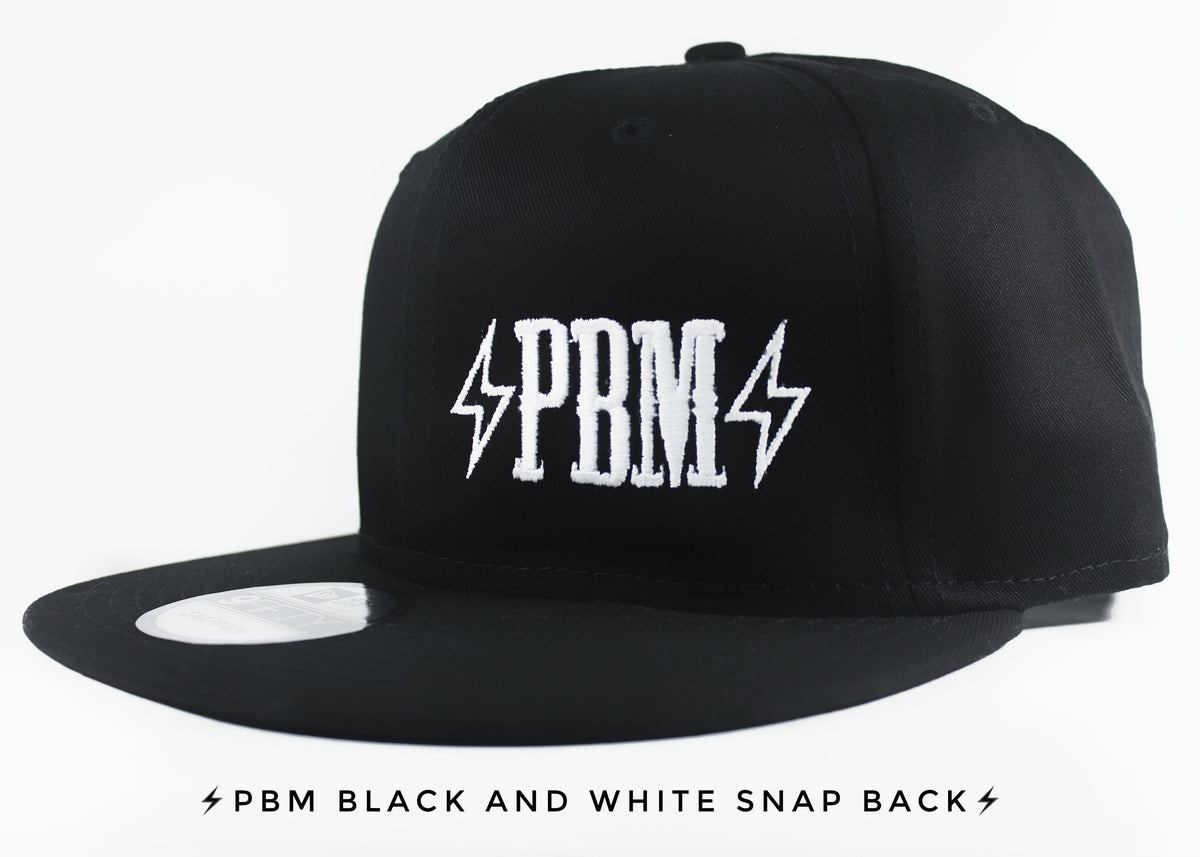 EMBROIDERED ⚡️PBM⚡️ LOGO BLACK SNAPBACK HAT - Purpose Built Motorcycles