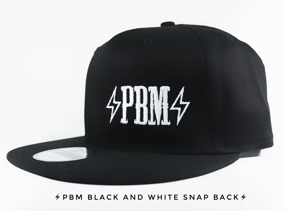 EMBROIDERED ⚡️PBM⚡️ LOGO BLACK SNAPBACK HAT - Purpose Built Motorcycles