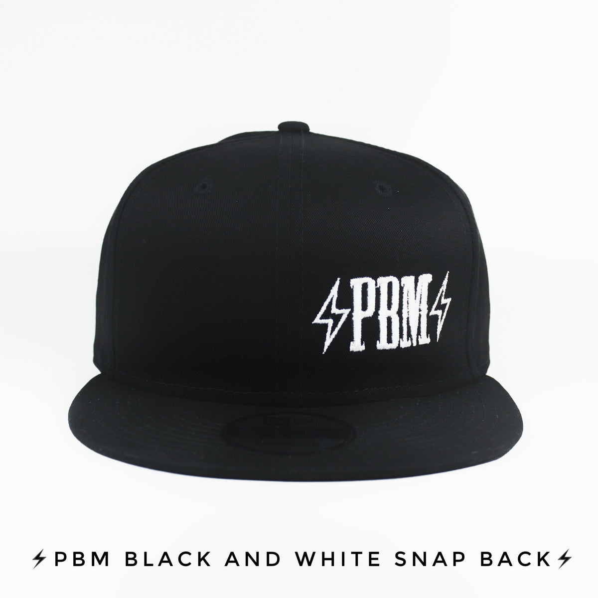 EMBROIDERED ⚡️PBM⚡️ LOGO BLACK SNAPBACK HAT - Purpose Built Motorcycles